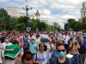 Митинг в поддержку арестованного губернатора Фургала в Хабаровске