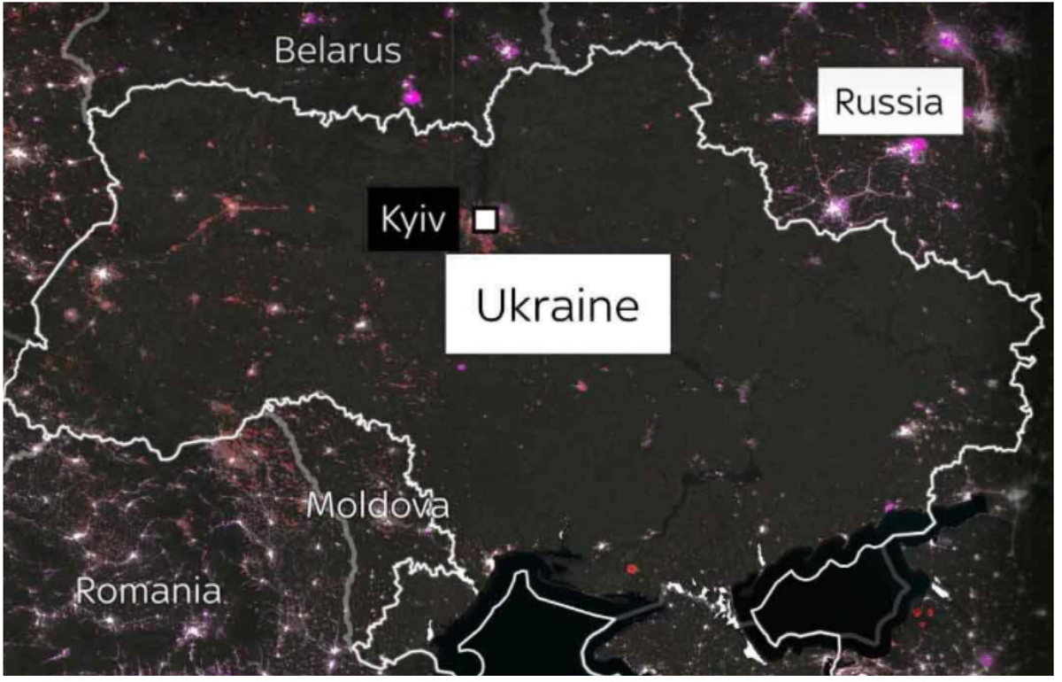 Карта украины со спутника