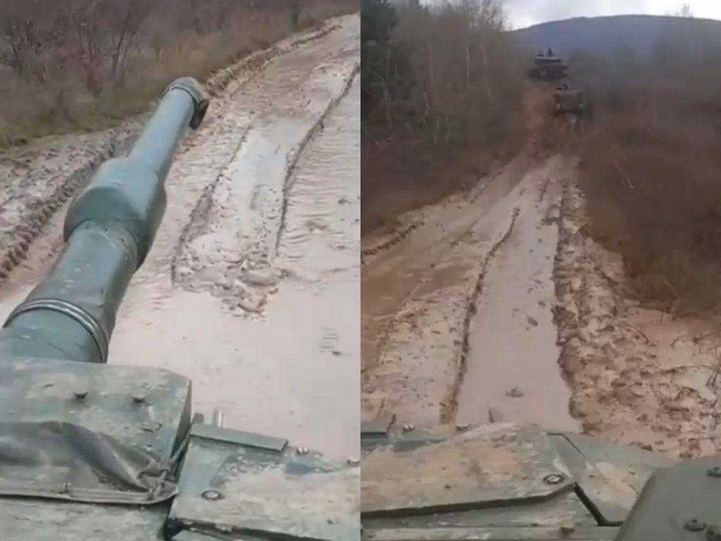 Колонна немецких танков Leopard 2A4 на Украине завязла в грязи, попав на  видео - TOPNews.RU