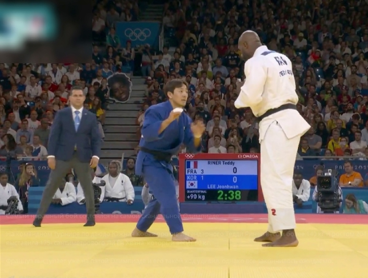 «Самый неравный бой»: на Олимпиаде маленького дзюдоиста из Кореи выставили против 140-килограммового гиганта