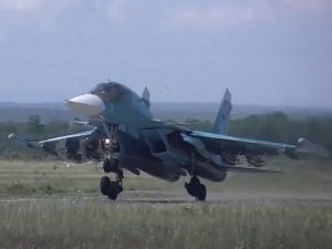 Су-34 ВКС РФ атаковал позиции ВСУ в Курской области бомбами с УМПК 